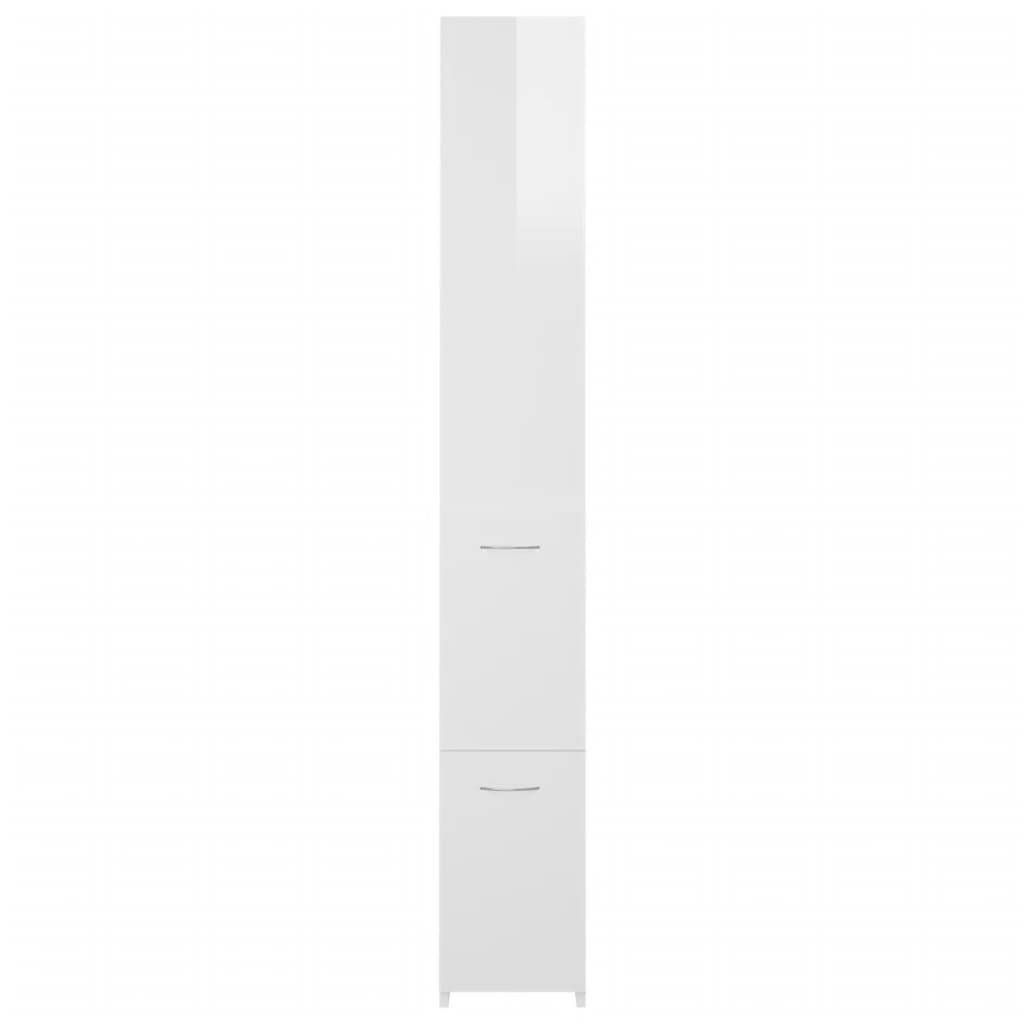 vidaXL Szafka łazienkowa, wysoki połysk, biała, 25x26,5x170 cm