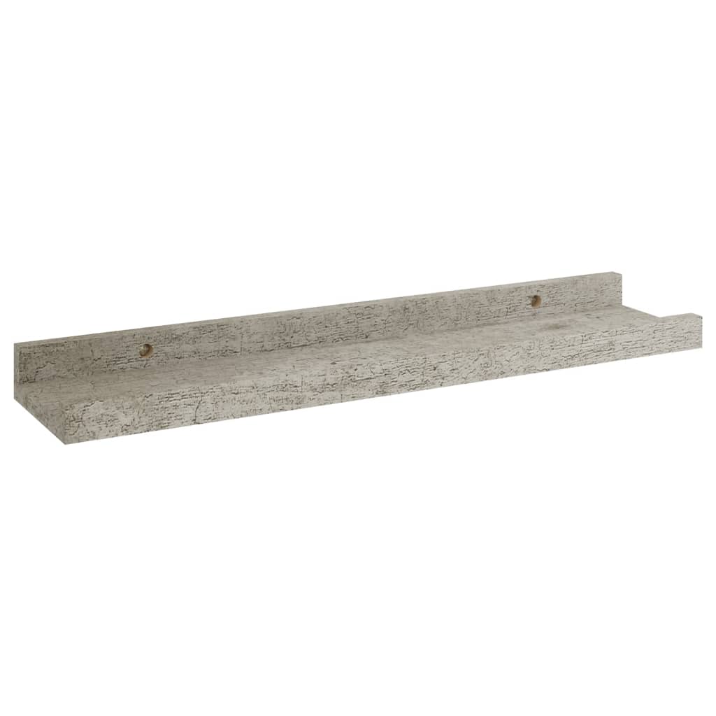 vidaXL Półki ścienne, 4 szt., szarość betonu, 40x9x3 cm