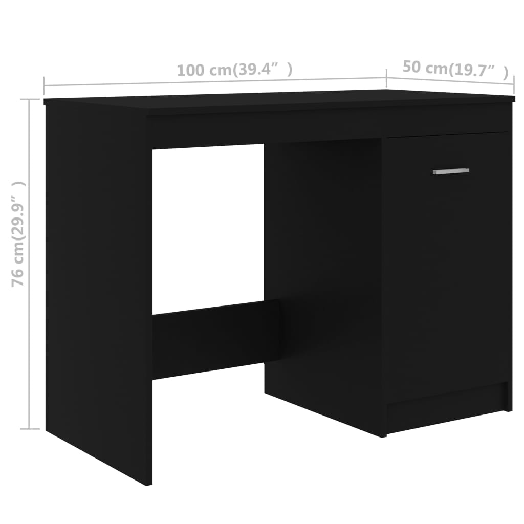 vidaXL Biurko, czarne, 140x50x76 cm, płyta wiórowa