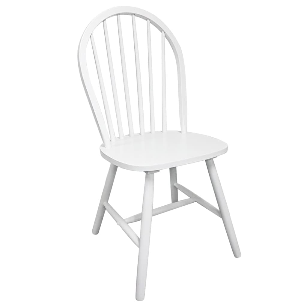 vidaXL Krzesła stołowe, 4 szt., białe, lite drewno kauczukowca