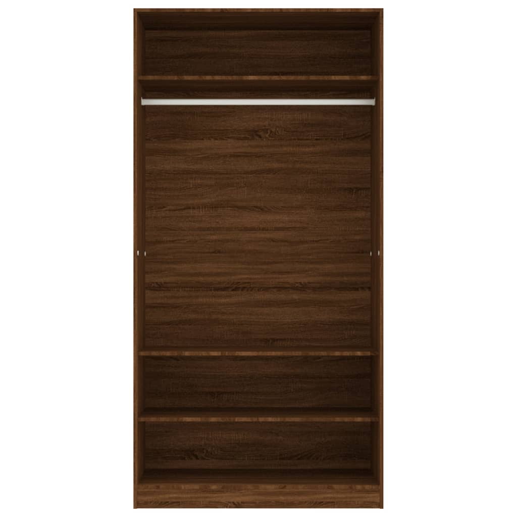 vidaXL Szafa, brązowy dąb, 100x50x200 cm, materiał drewnopochodny