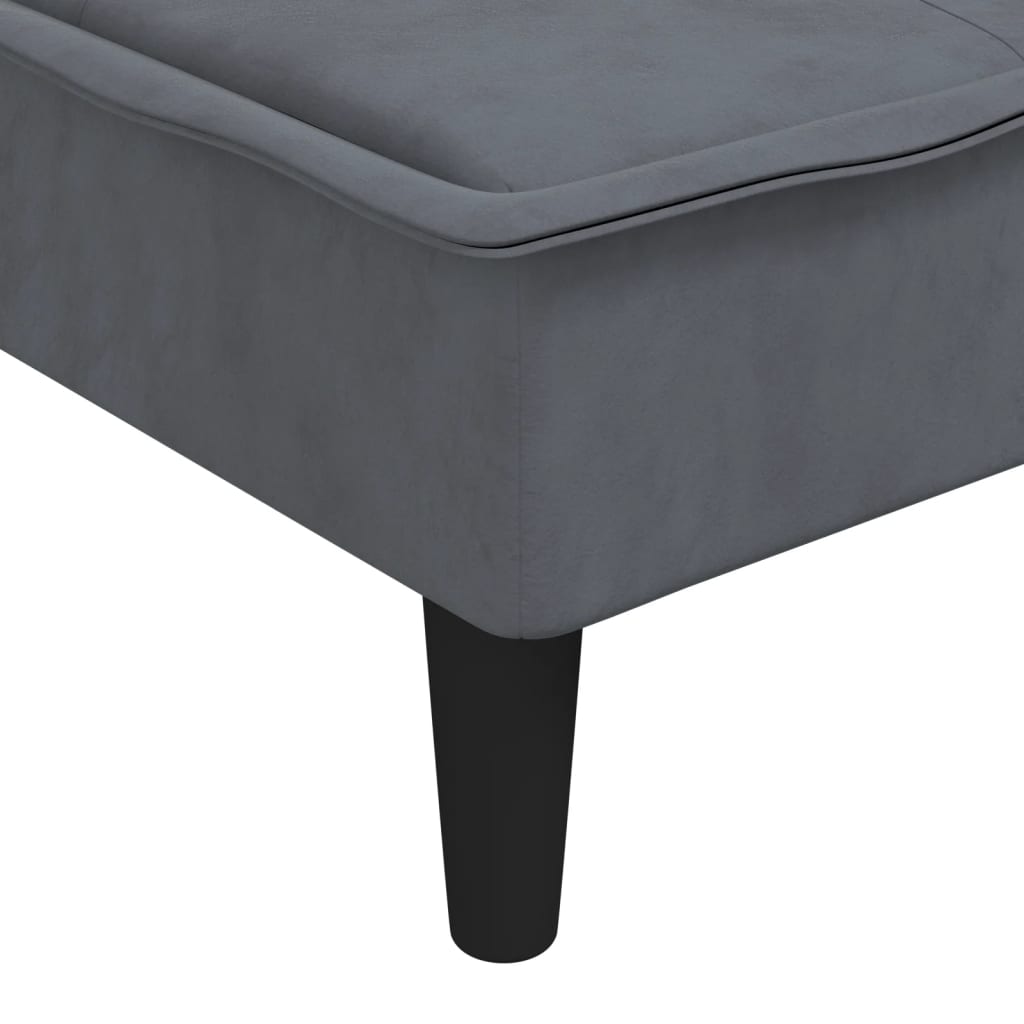 vidaXL Sofa rozkładana L, ciemnoszara, 255x140x70 cm, aksamit