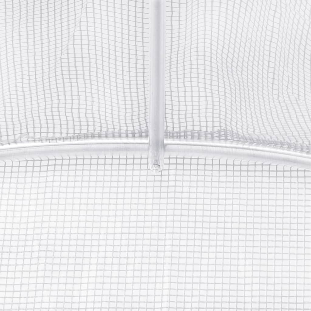 vidaXL Szklarnia ze stalową ramą, biała, 10 m², 5x2x2,3 m