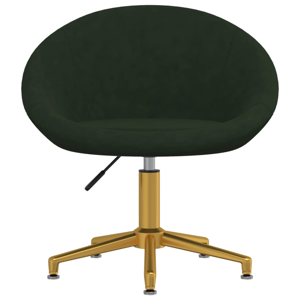 vidaXL Krzesła stołowe, 4 szt., ciemnozielone, obite aksamitem