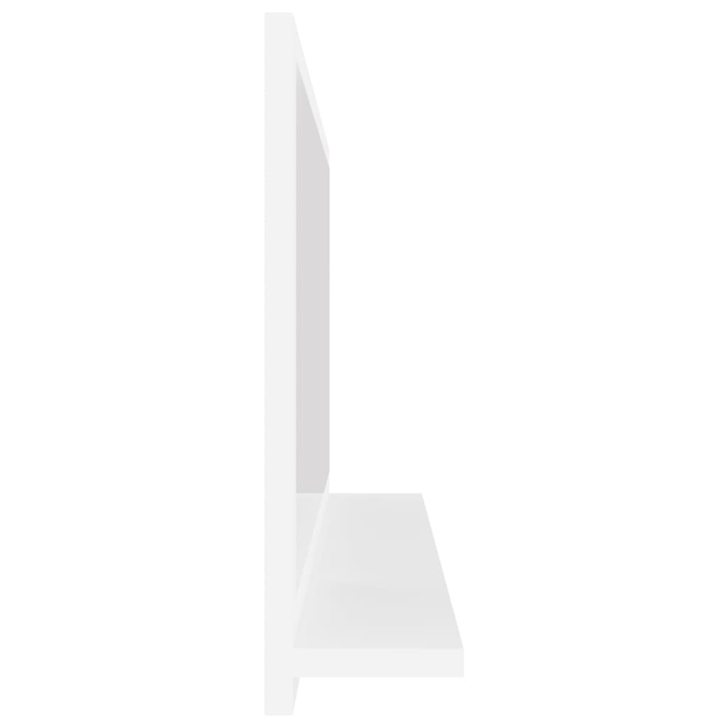vidaXL Lustro łazienkowe, białe, wysoki połysk, 80x10,5x37 cm, płyta