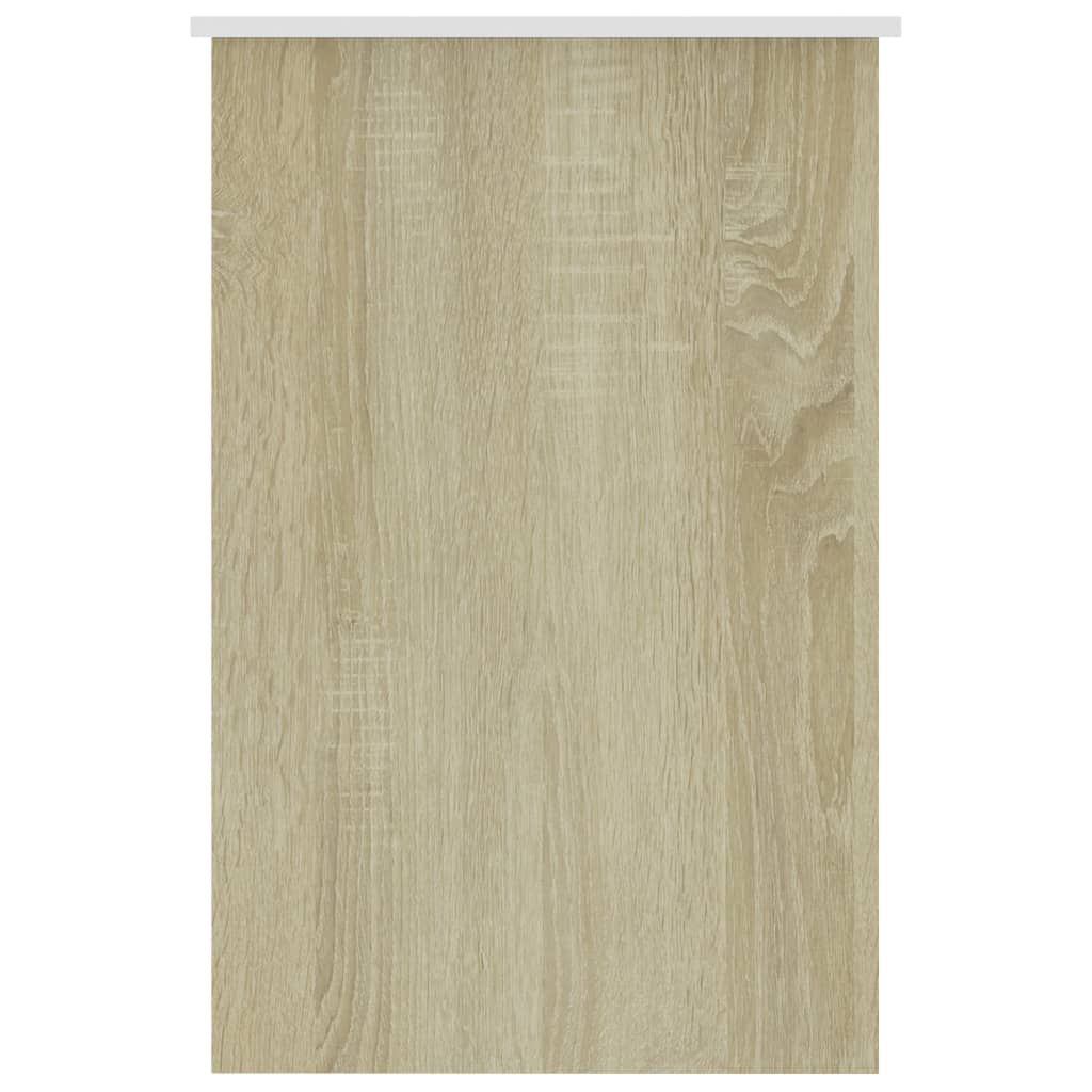 vidaXL Biurko, biel i dąb sonoma, 100x50x76cm, materiał drewnopochodny
