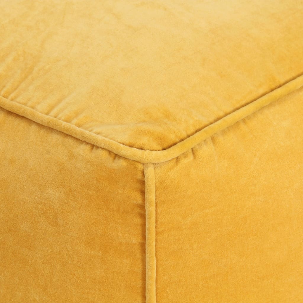 vidaXL Puf, aksamit bawełniany, 40 x 40 x 40 cm, żółty