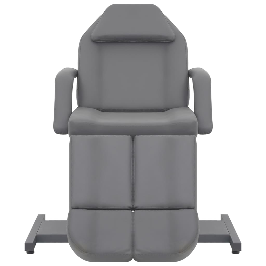 vidaXL Fotel do zabiegów kosmetycznych, ekoskóra, szary, 180x62x78 cm