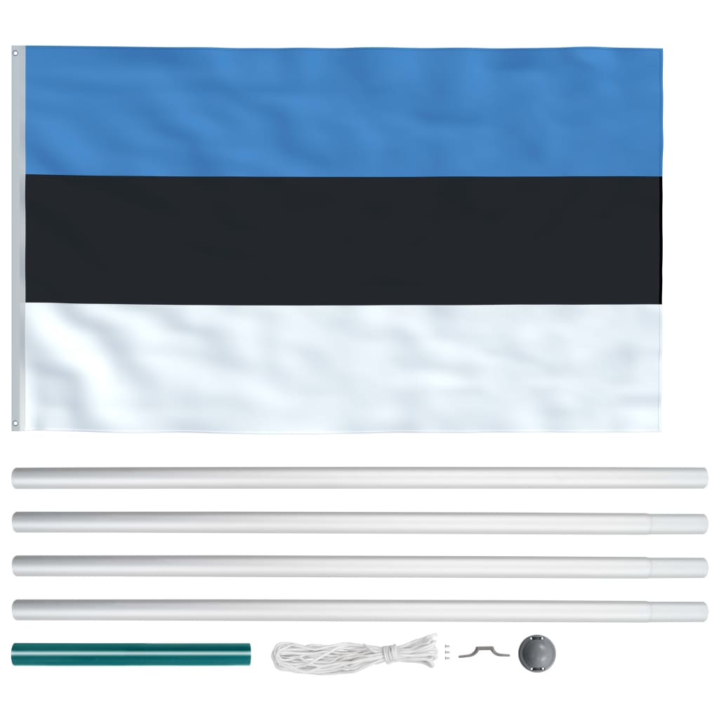 vidaXL Flaga Estonii z aluminiowym masztem, 6,2 m