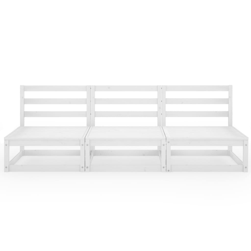 vidaXL 3-osobowa sofa ogrodowa, biała, lite drewno sosnowe