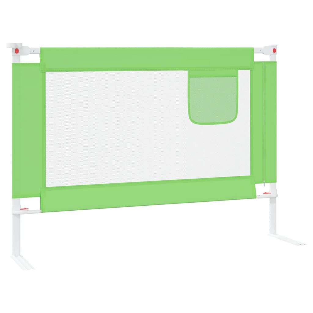 vidaXL Barierka do łóżeczka dziecięcego, zielona, 90x25 cm, tkanina