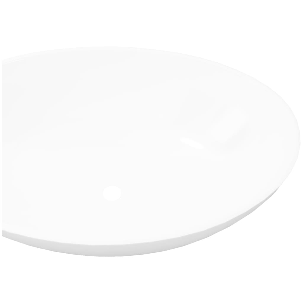 vidaXL Luksusowa ceramiczna umywalka, owalna, biała, 40 x 33 cm
