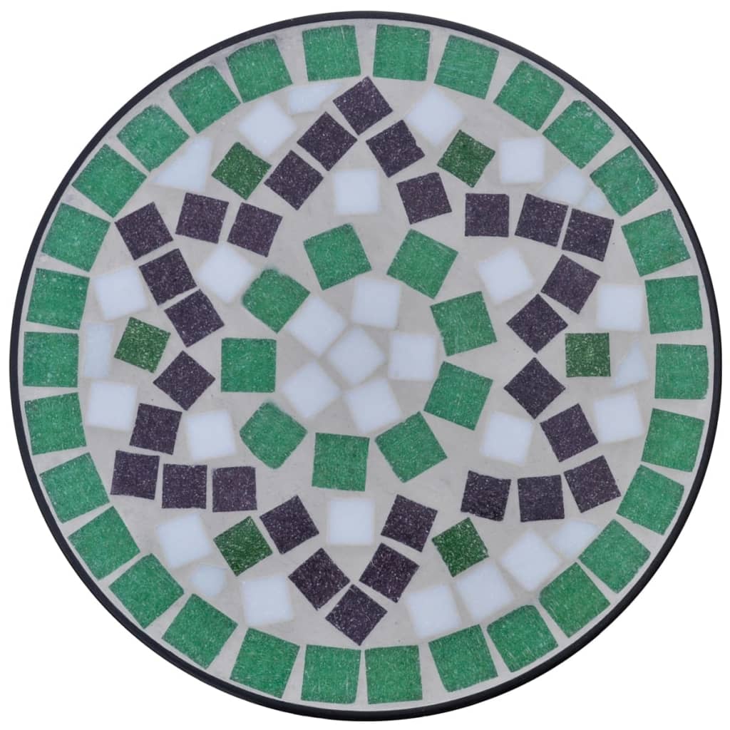 vidaXL Stolik boczny z mozaikowym blatem, zielono-biały