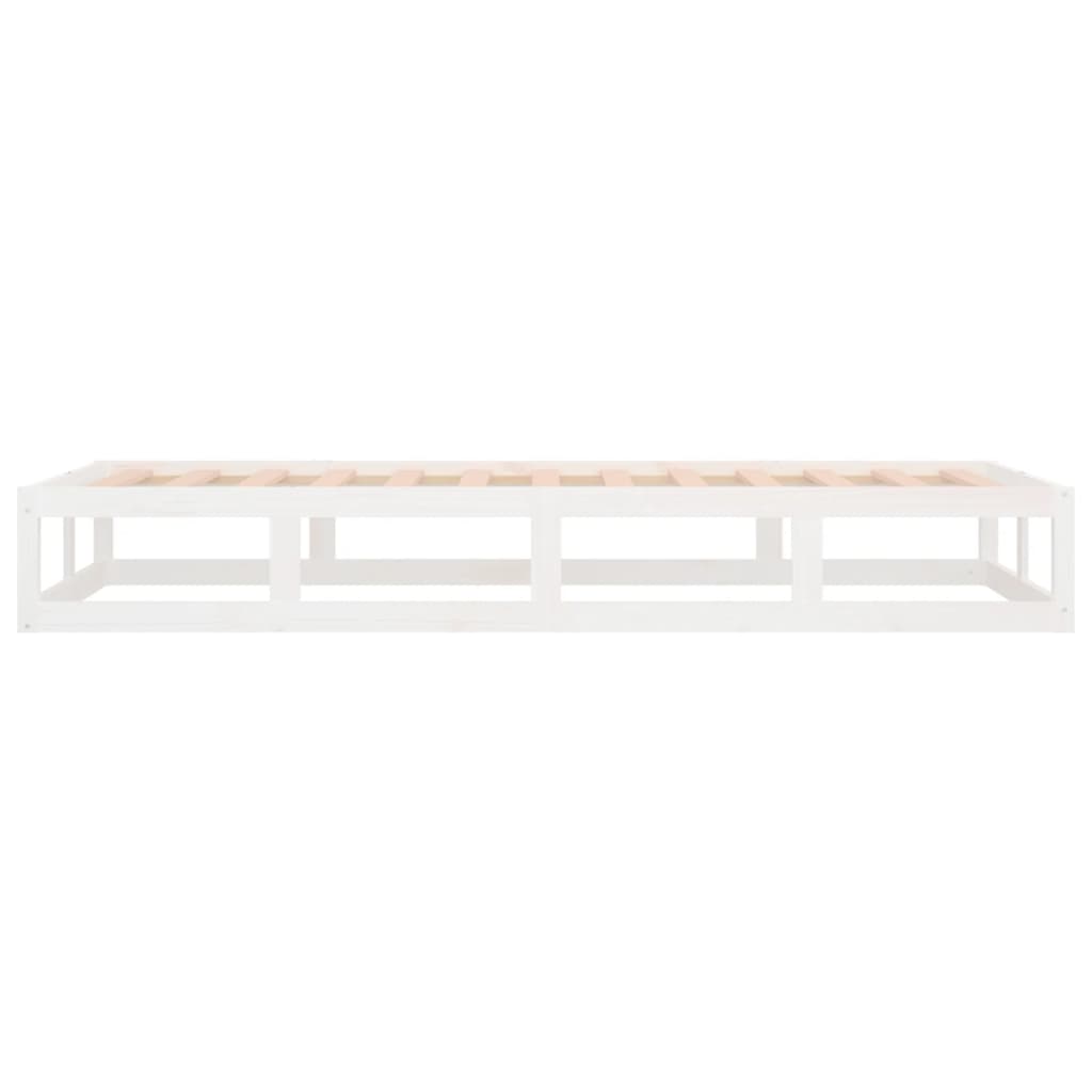 vidaXL Rama łóżka, biała, 100 x 200 cm, lite drewno