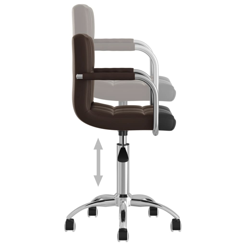 vidaXL Obrotowe krzesła stołowe, 4 szt., brązowe, obite sztuczną skórą