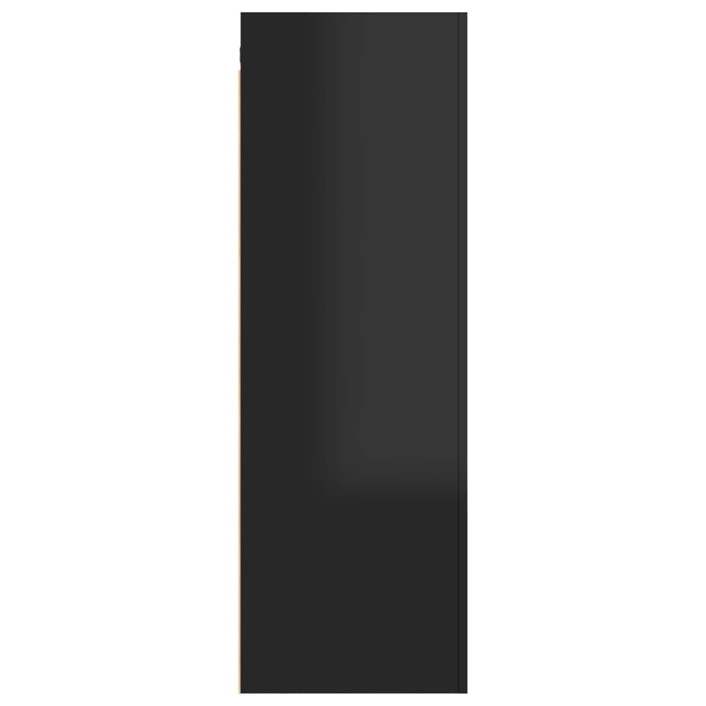 vidaXL Szafka telewizyjna, wysoki połysk, czarna, 30,5x30x90 cm, płyta