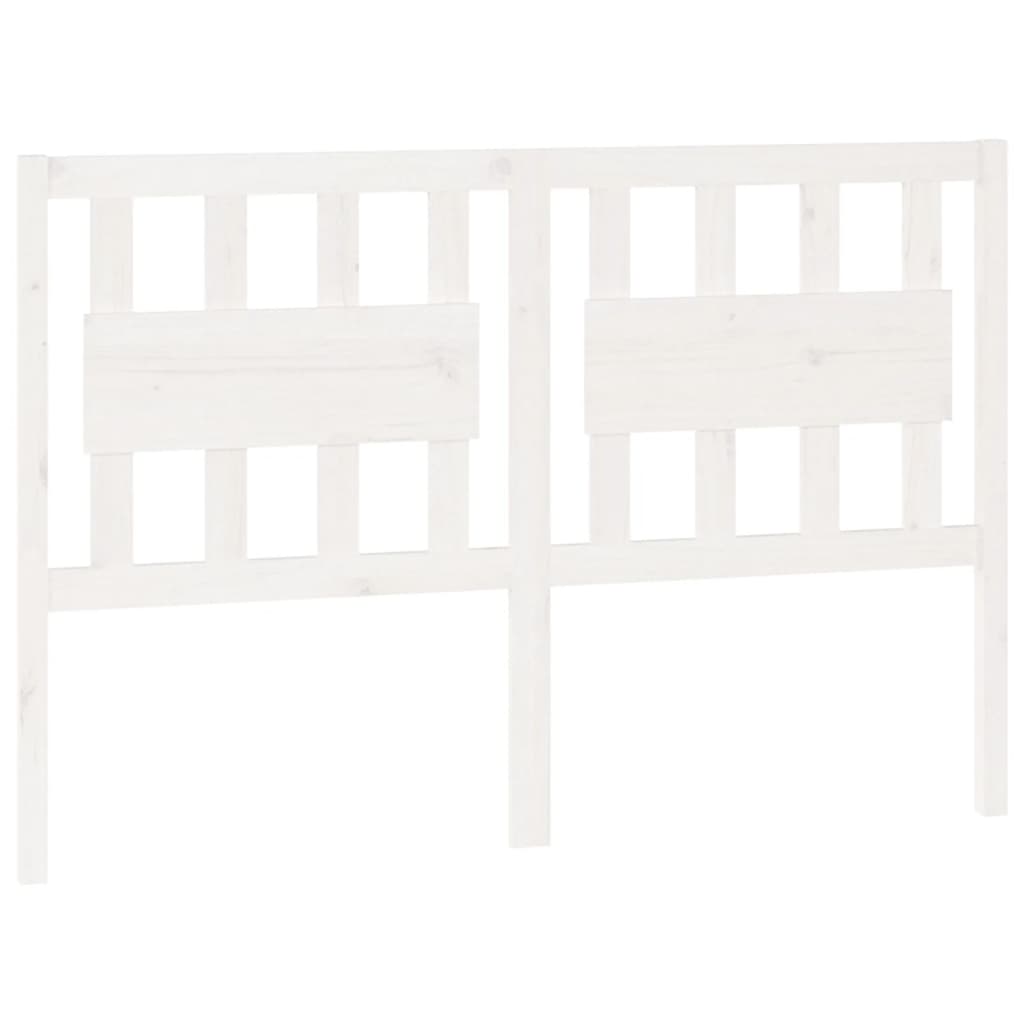 vidaXL Wezgłowie łóżka, białe, 125,5x4x100 cm, lite drewno sosnowe