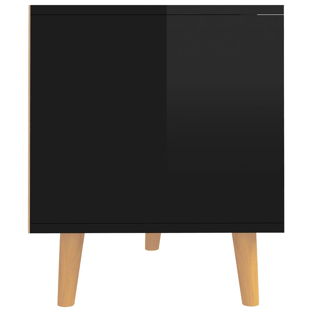 vidaXL Szafka TV, czarna, wysoki połysk, 90x40x48,5 cm