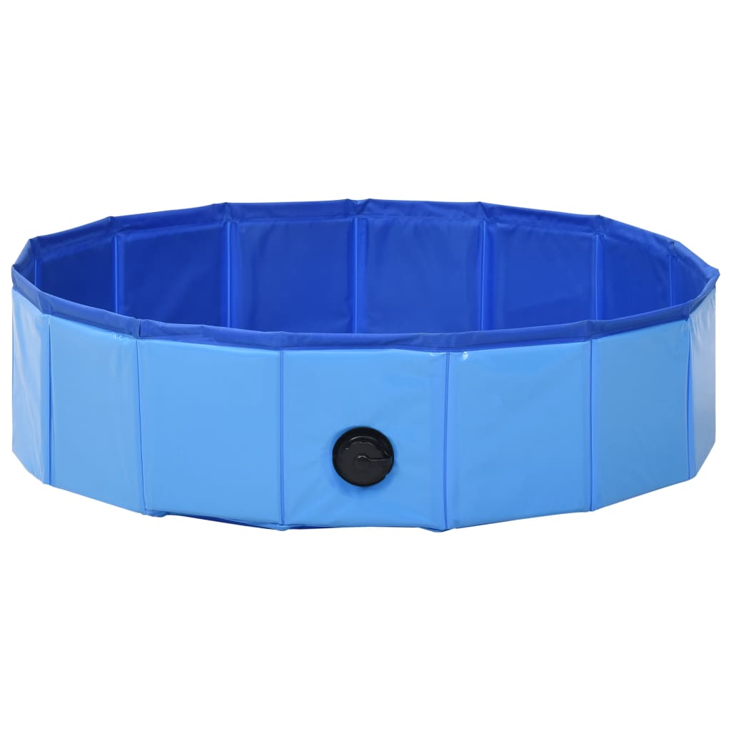 vidaXL Składany basen dla psa, niebieski, 80 x 20 cm, PVC