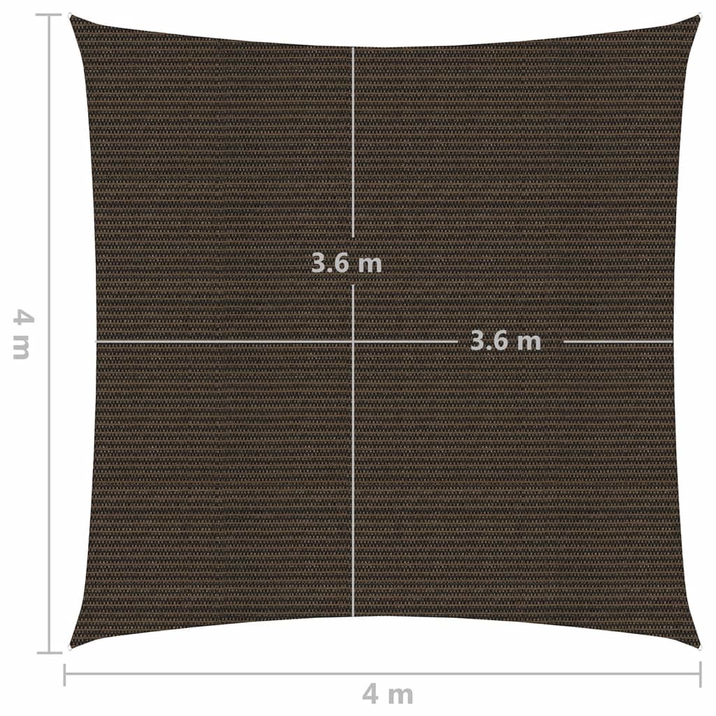 vidaXL Żagiel przeciwsłoneczny, 160 g/m², brązowy, 4x4 m, HDPE