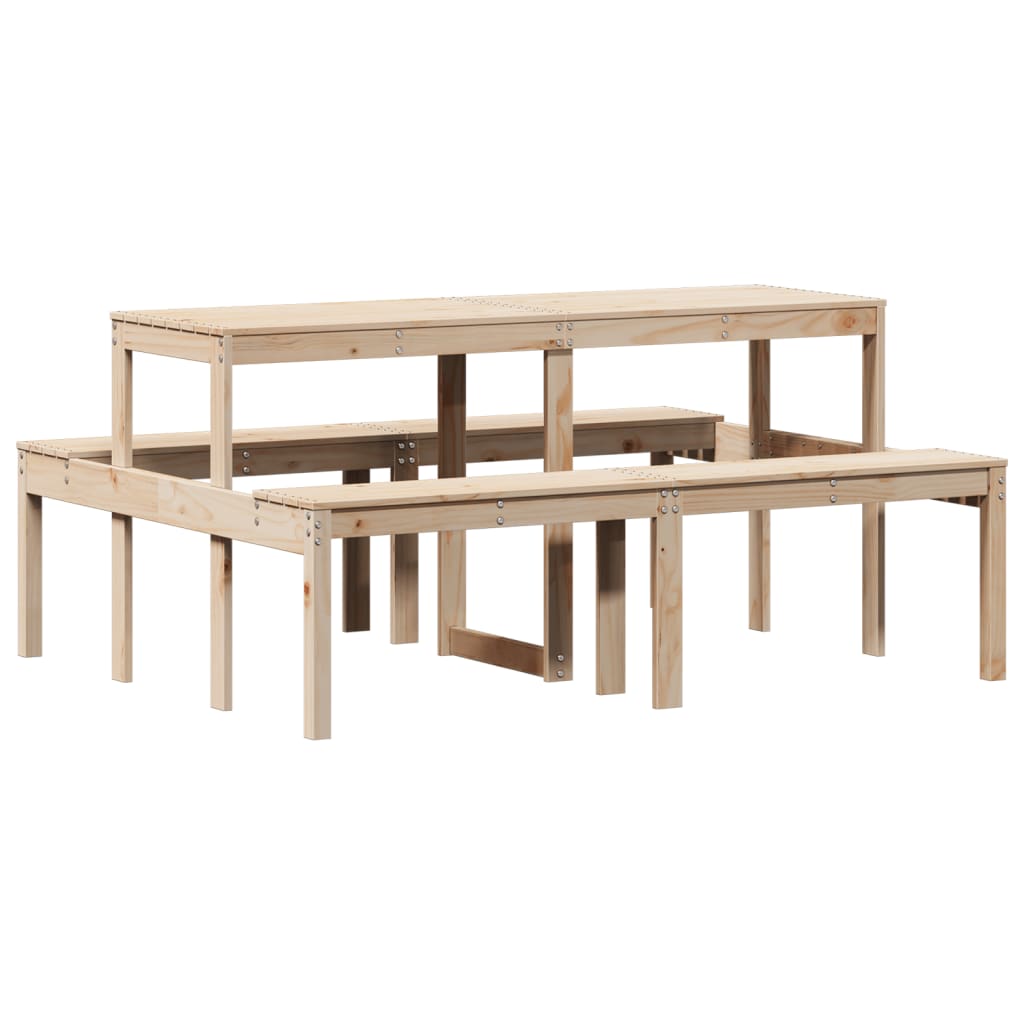 vidaXL Stół piknikowy, 160x134x75 cm, lite drewno sosnowe