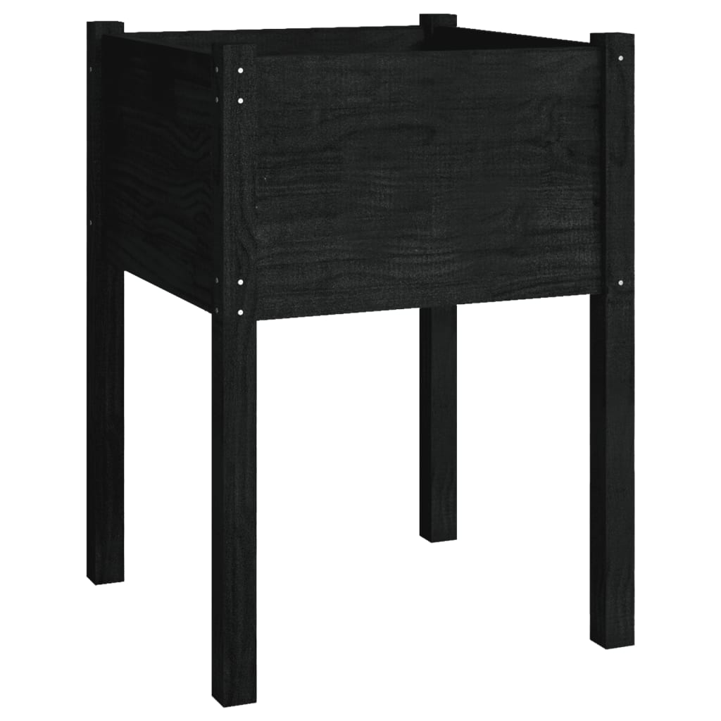 vidaXL Donice ogrodowe, 2 szt., czarne, 50x50x70 cm, drewno sosnowe