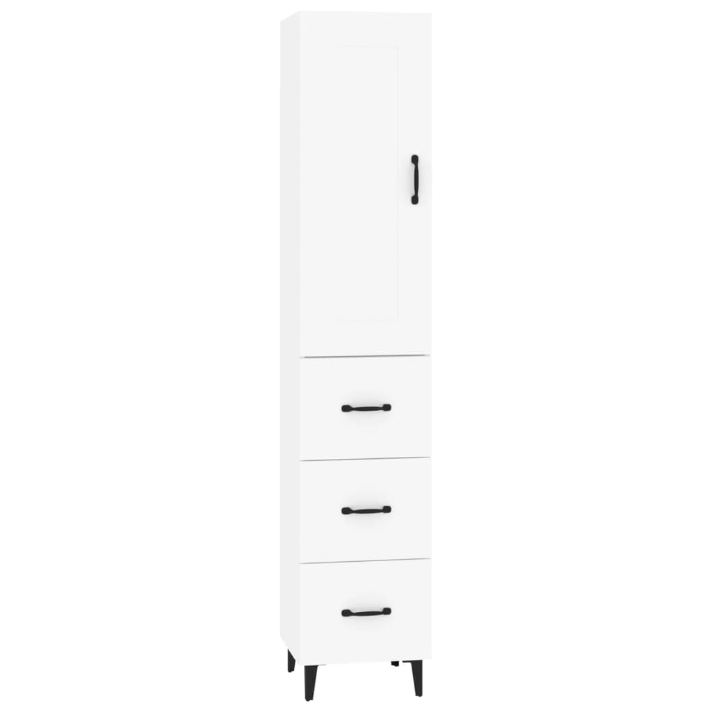 vidaXL Wysoka szafka, biała, 35x34x180 cm, materiał drewnopochodny