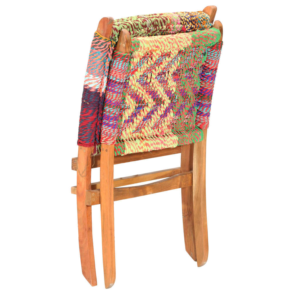 vidaXL Składane krzesło w stylu chindi, wielokolorowa tkanina