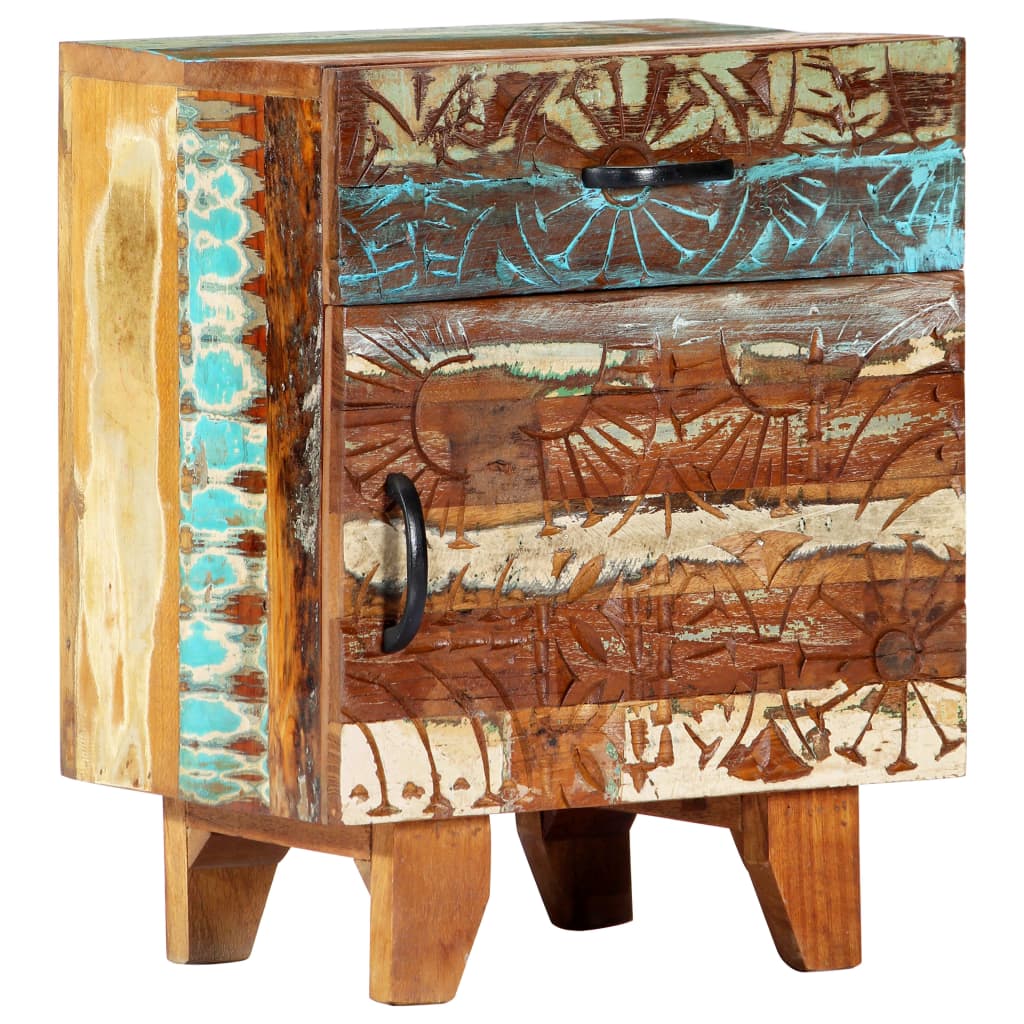 vidaXL Ręcznie rzeźbiona szafka nocna, 40x30x50 cm, drewno odzyskane