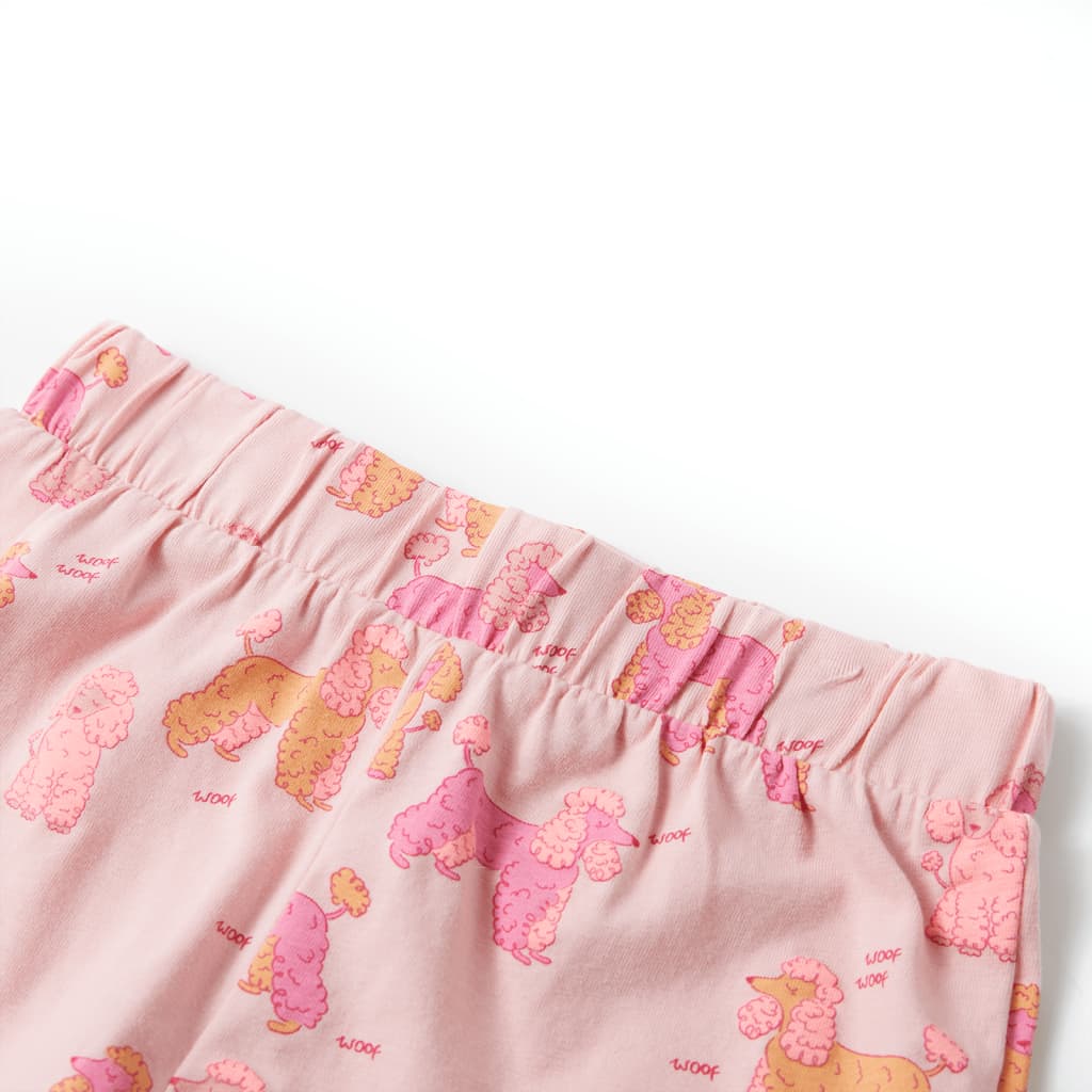 Piżama dziecięca z krótkimi rękawami, jasnoróżowa, 92