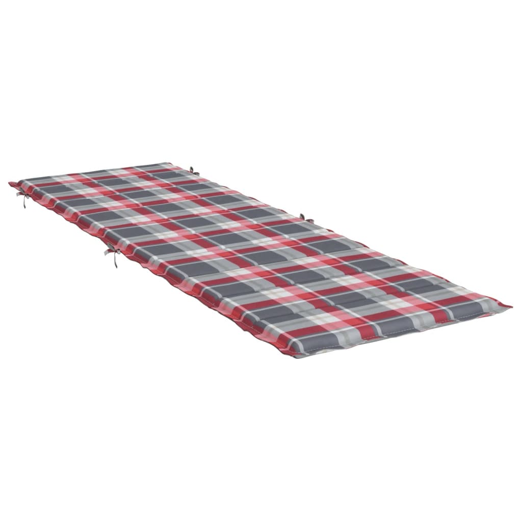 vidaXL Poduszka na leżak, czerwona krata, 186x58x3 cm, tkanina Oxford