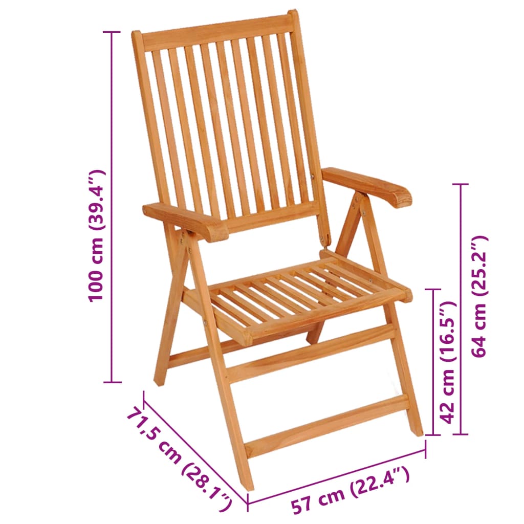 vidaXL Krzesła ogrodowe, 4 szt., z poduszkami w liście, drewno tekowe