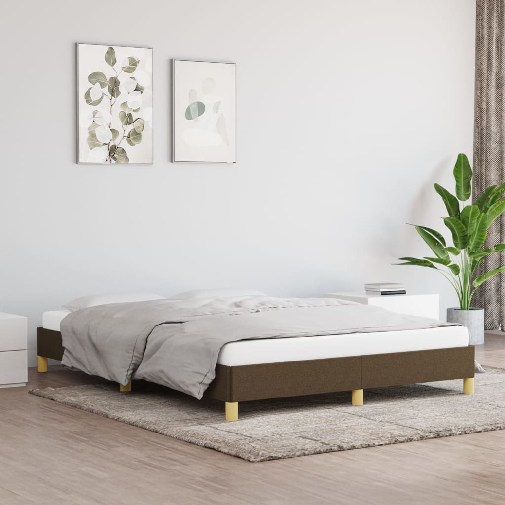 vidaXL Rama łóżka, ciemnobrązowa, 160 x 200 cm, obita tkaniną