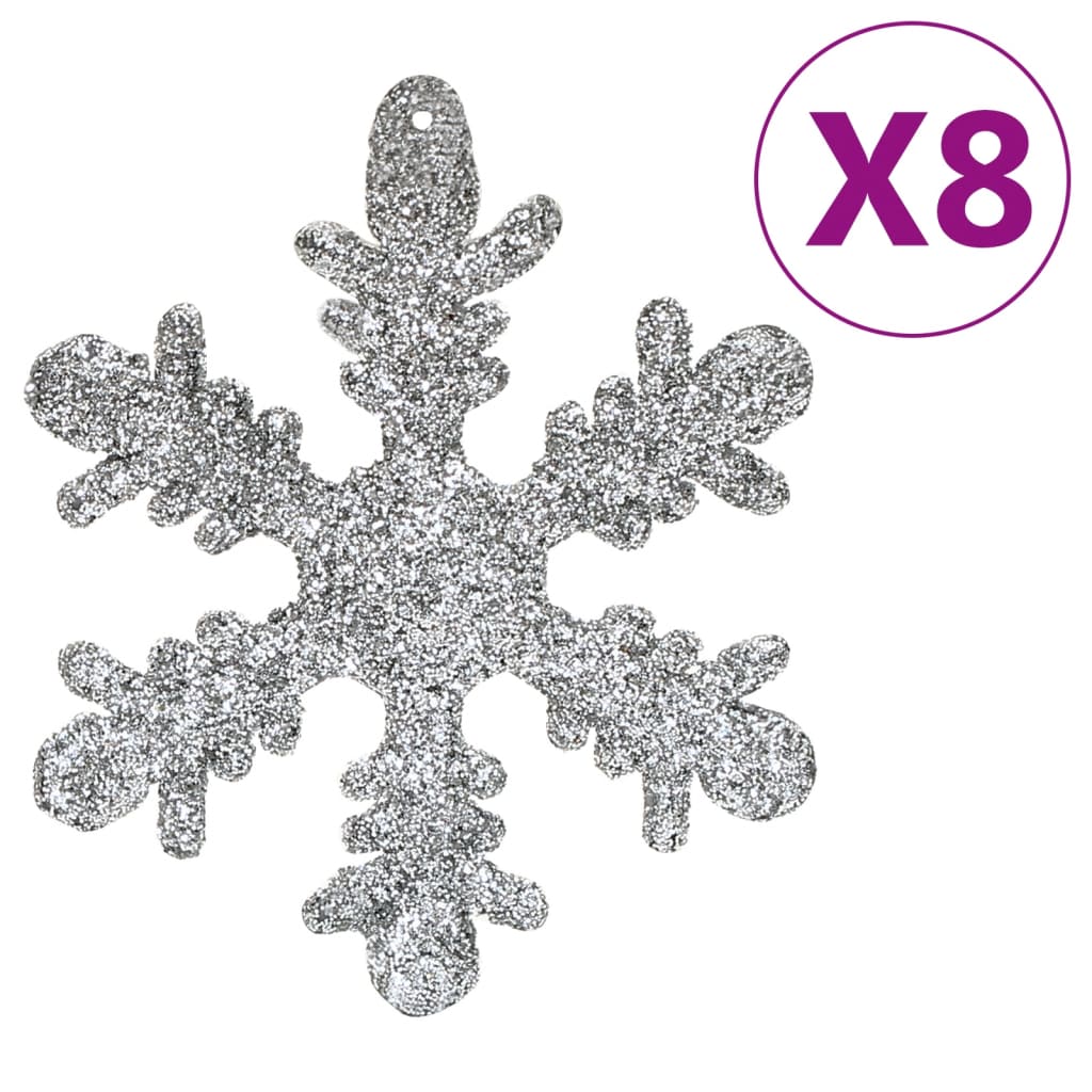 vidaXL 111-cz. zestaw ozdób świątecznych, srebrny, polistyren