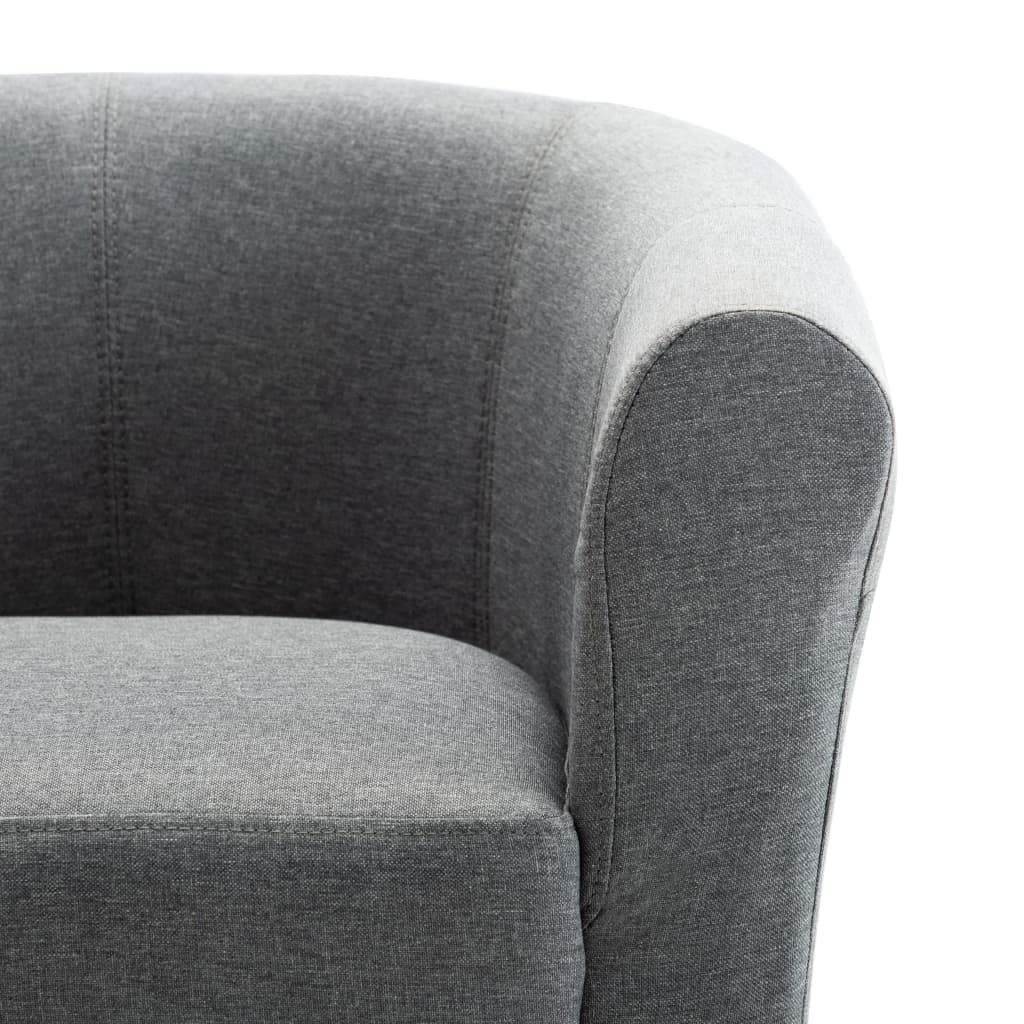 vidaXL 2-częściowy zestaw: fotel z podnóżkiem, jasnoszary, tkanina