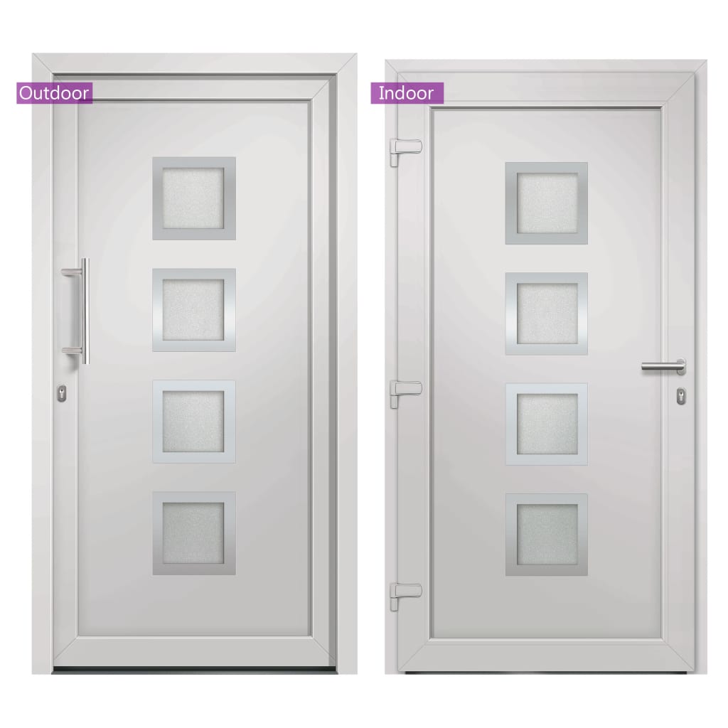 vidaXL Drzwi wejściowe zewnętrzne, białe, 98 x 190 cm