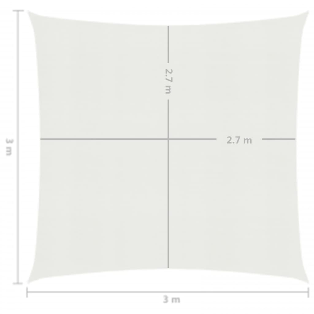 vidaXL Żagiel przeciwsłoneczny, 160 g/m², biały, 3x3 m, HDPE