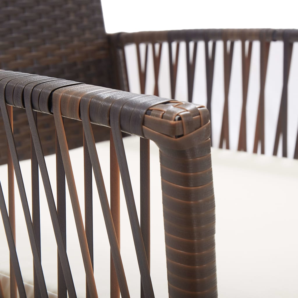 vidaXL Fotele ogrodowe z poduszkami, 2 szt., brązowe, polirattan