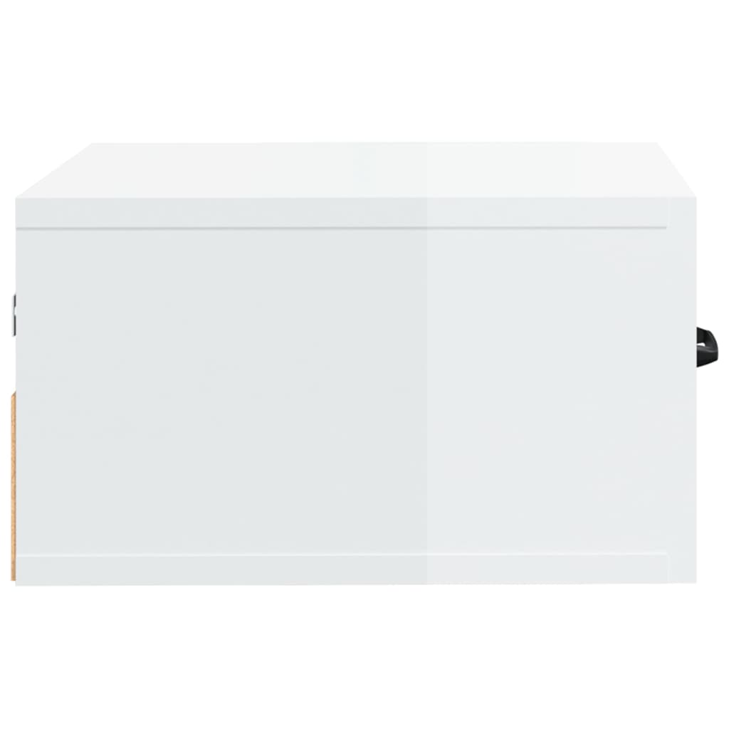 vidaXL Wisząca szafka nocna, biała z połyskiem, 35x35x20 cm