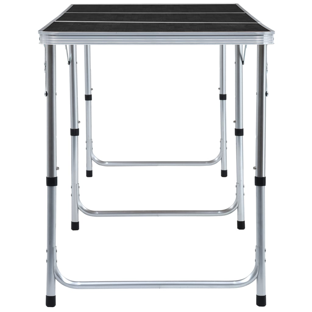 vidaXL Składany stolik turystyczny, szary, aluminiowy, 180 x 60 cm