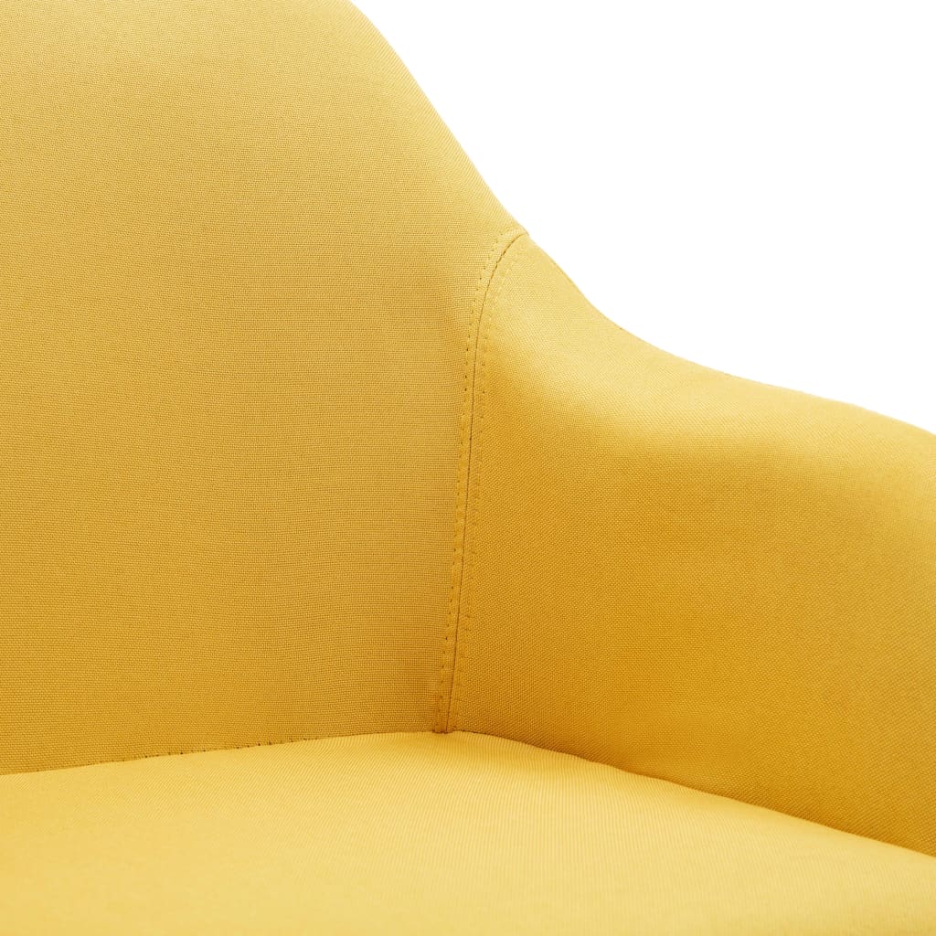 vidaXL Obrotowe krzesła do jadalni, 2 szt., żółte, tkanina