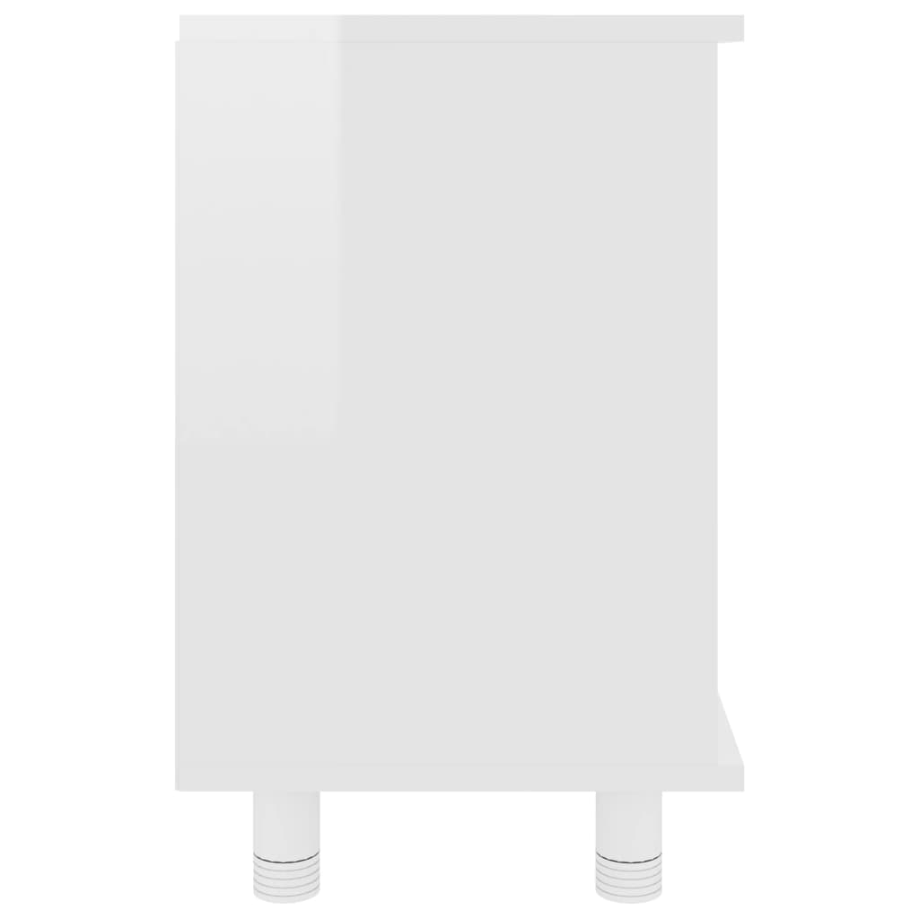 vidaXL Szafka łazienkowa, wysoki połysk, biała, 60x32x53,5 cm, płyta