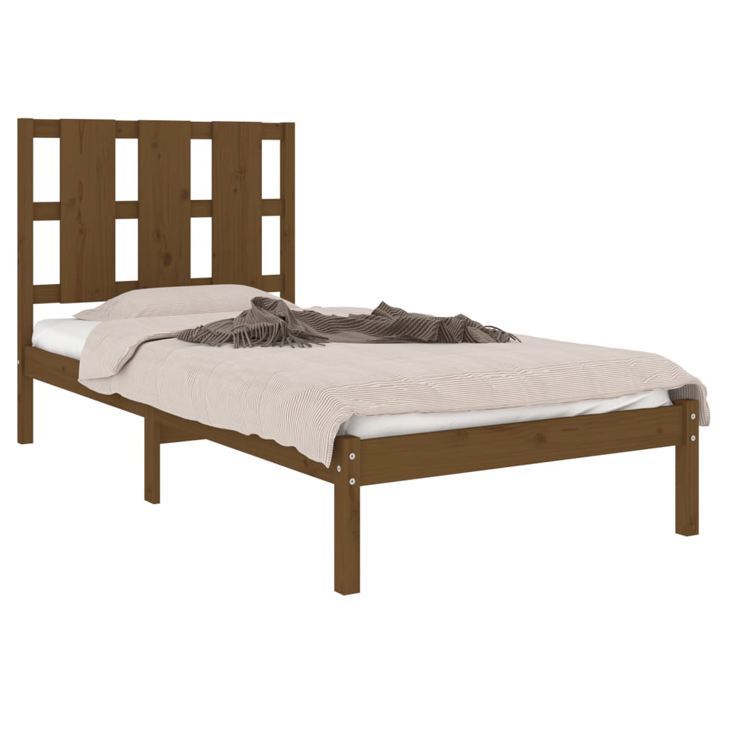 vidaXL Rama łóżka, miodowy brąz, lite drewno sosnowe, 100 x 200 cm