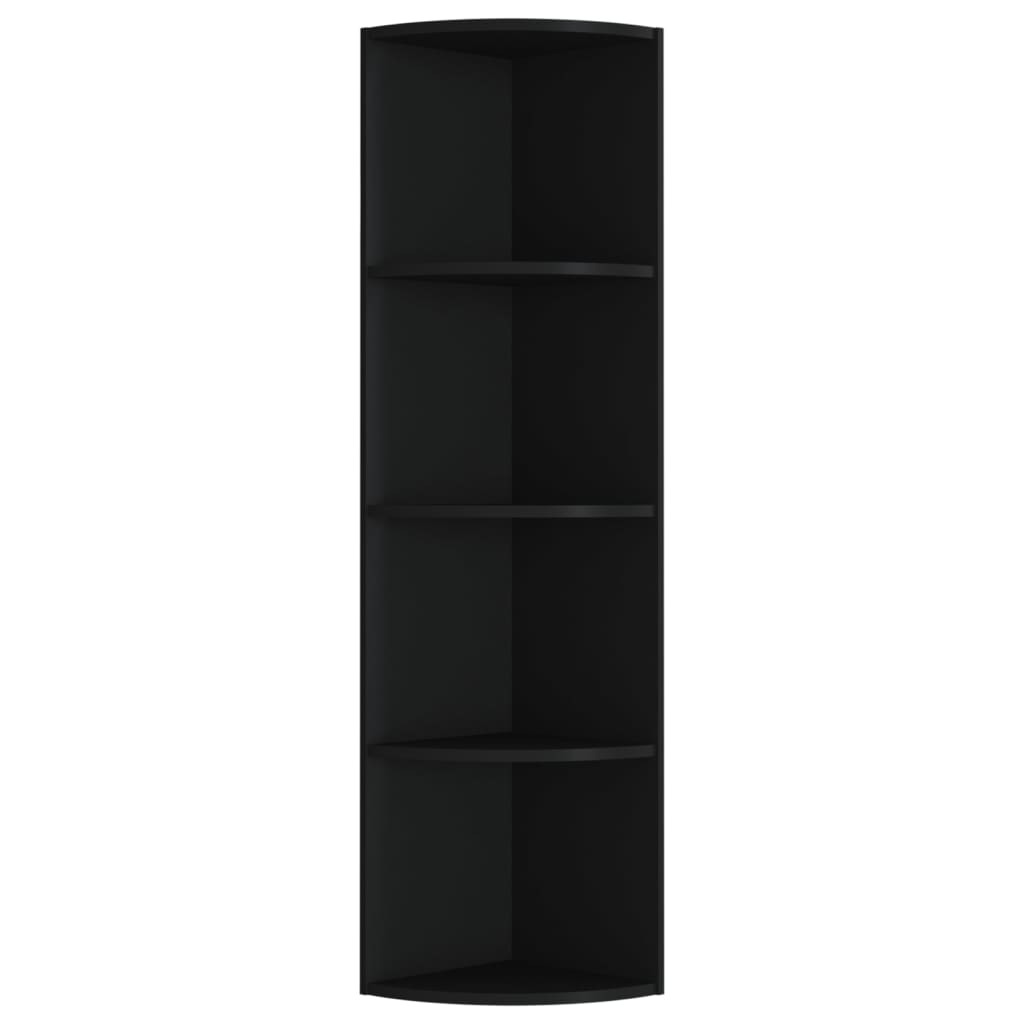 vidaXL Stojąca szafka ścienna narożna, czarna, 40x41,5x180 cm, płyta