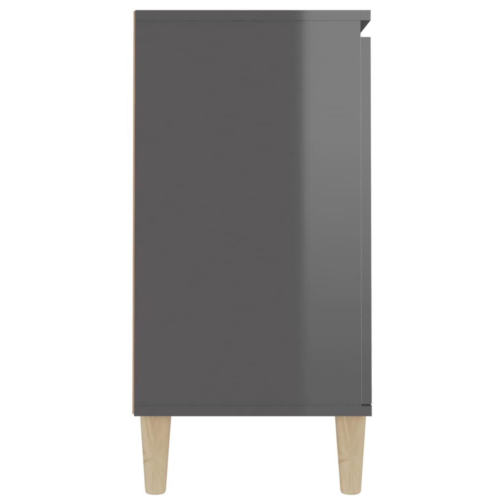 vidaXL Szafka na wysoki połysk, szara, 103,5x35x70 cm, płyta wiórowa