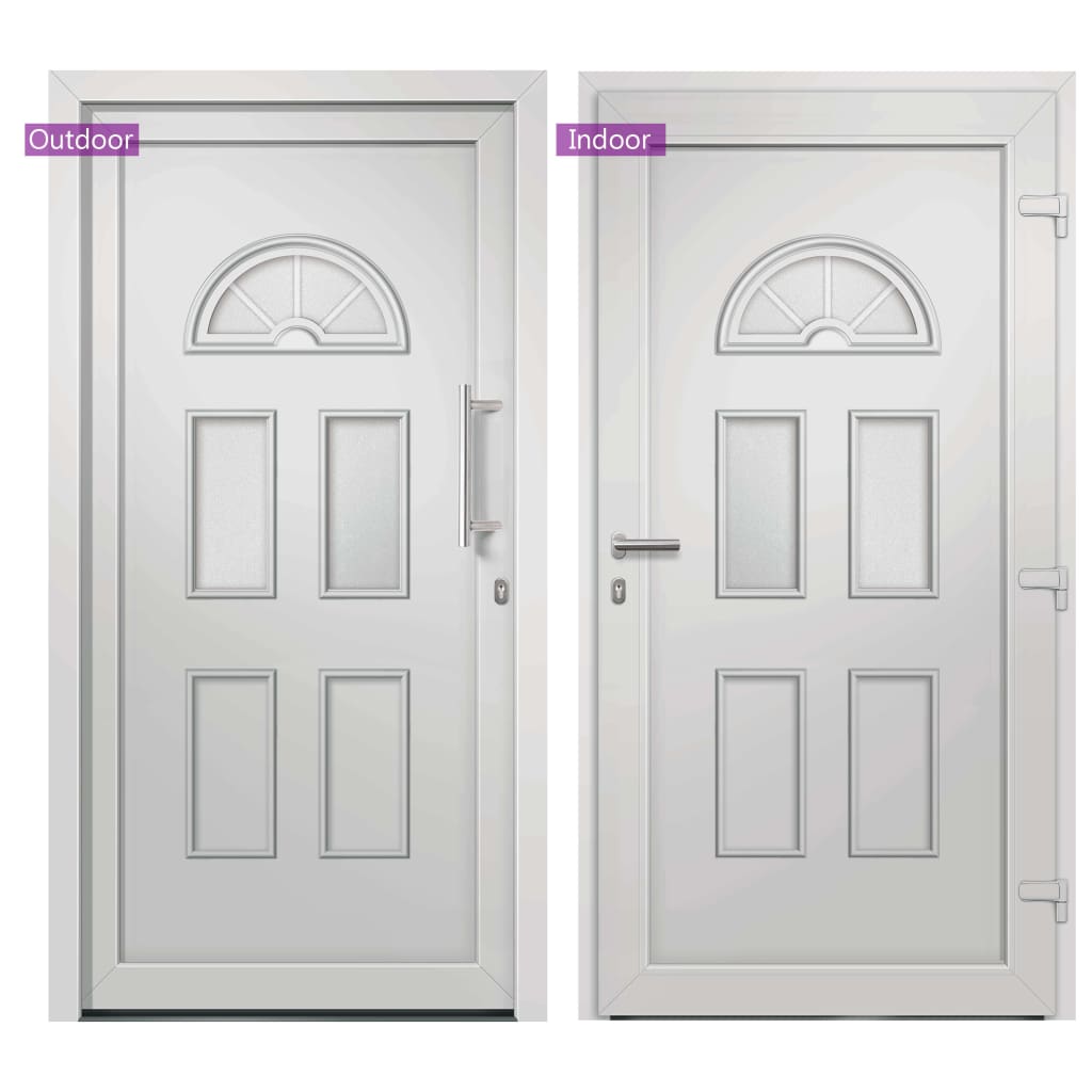 vidaXL Drzwi wejściowe zewnętrzne, białe, 88 x 200 cm