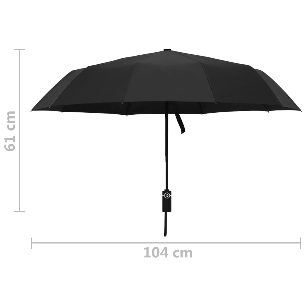 vidaXL Parasolka automatyczna, czarna, 104 cm