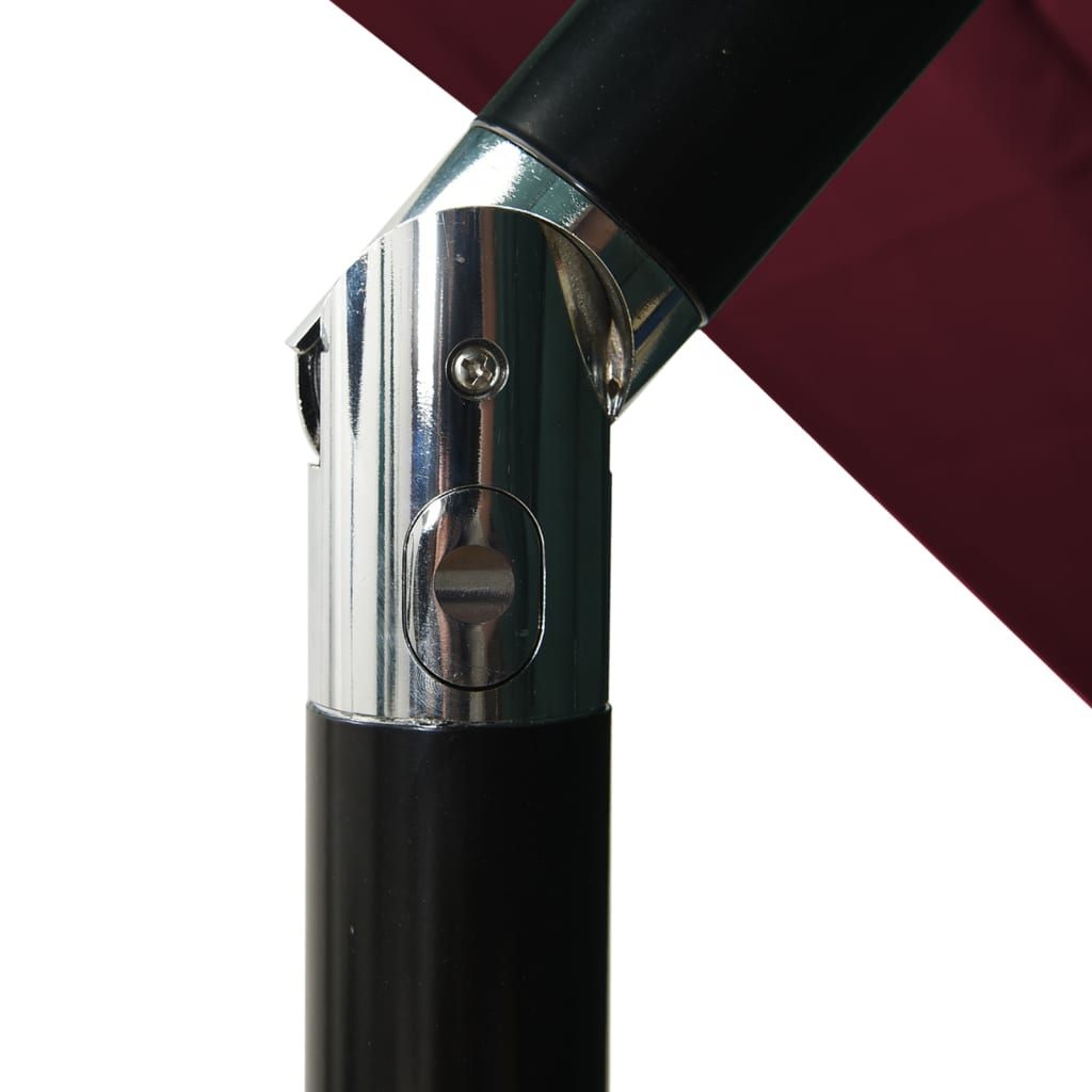 vidaXL 3-poziomowy parasol na aluminiowym słupku, bordowy, 2,5x2,5 m