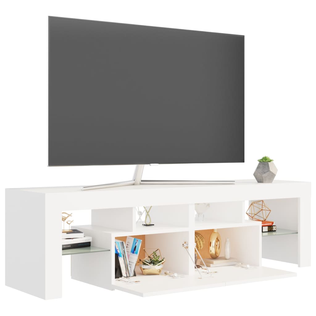 vidaXL Szafka pod TV z oświetleniem LED, biała, 140x36,5x40 cm