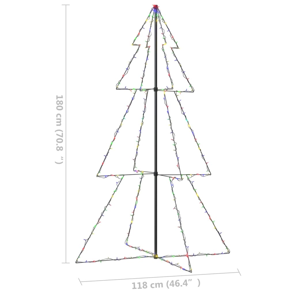 vidaXL Ozdoba świąteczna w kształcie choinki, 240 LED, 118x180 cm